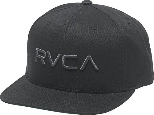 RVCA Men's Twill Snapback Hat, Black/Charcoal, One Size