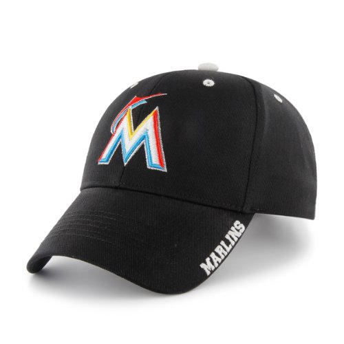 MLB Miami Marlins 47 Brand Adjustable Frost MVP Hat, Black, One Size