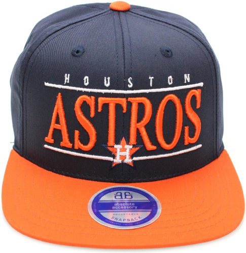 Houston Astros Flat Bill Vintage Style Snapback Hat Cap Navy Orange [Apparel]