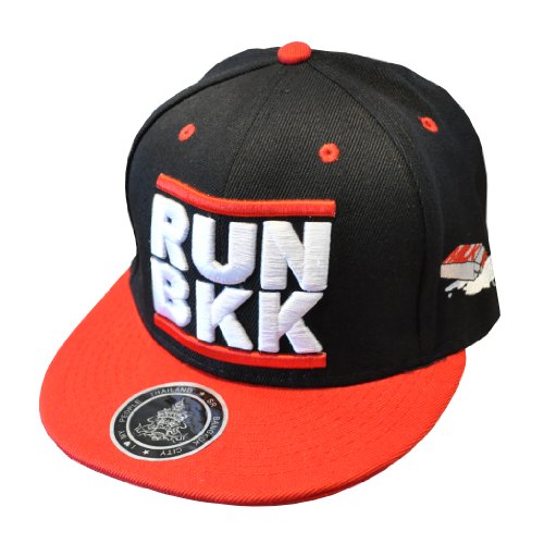 RUN BKK / Bangkok, Thailand 2-Tone Red & Black Hip Hop Crew Snapback Baseball Cap
