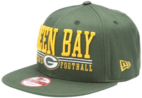 NFL Unisex Adult Green Bay Packers Lateral Snapback Cap (Green, One Size Fits All)