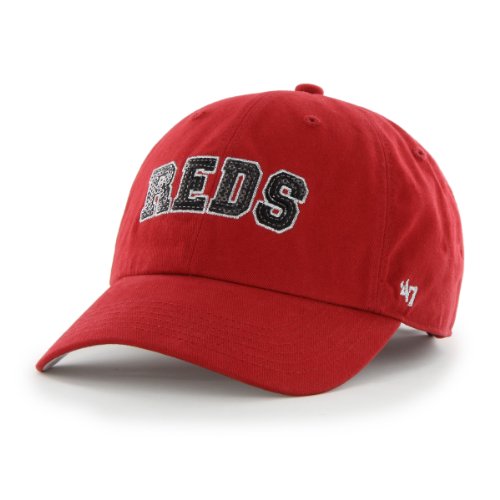 MLB Cincinnati Reds '47 Brand Natalie Sparkle Adjustable Cap, One Size, Red