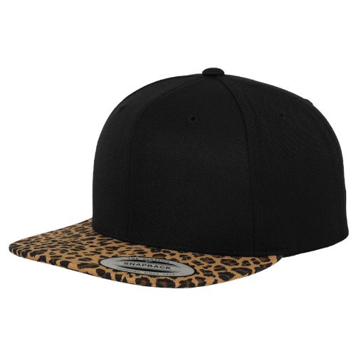 Yupoong Mens Fashion Print Premium Snapback Cap (One Size) (Black/ Leopard)