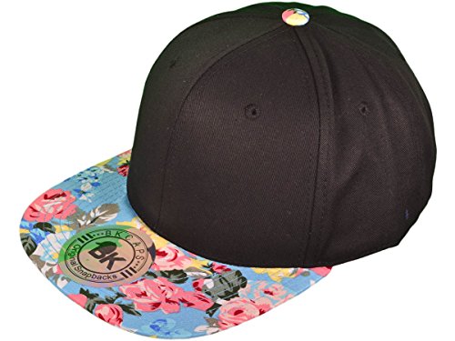 Baseball Caps Cotton Flat Bill Floral Snapback Hat